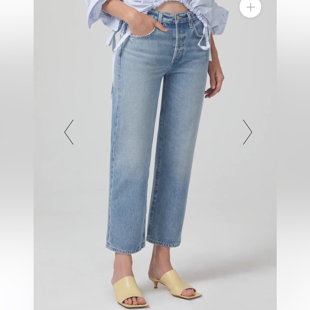 Citizens Emery Crop Relaxed Straight in Daydream wash